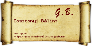 Gosztonyi Bálint névjegykártya